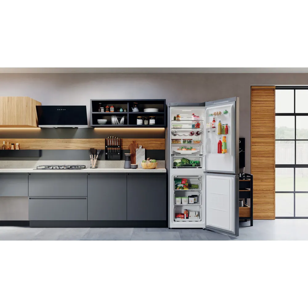 Frigorifero combinato no frost Hotpoint 335LT SILVER HAFC8 TO32SX