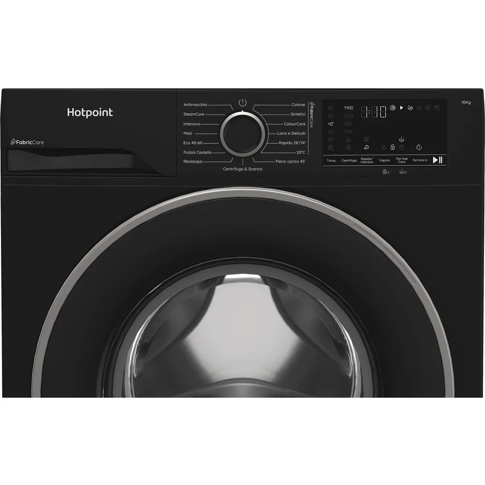 Lavatrice 10 kg Hotpoint vapore A 1400GIRI BLACK HB 103B CARE IT