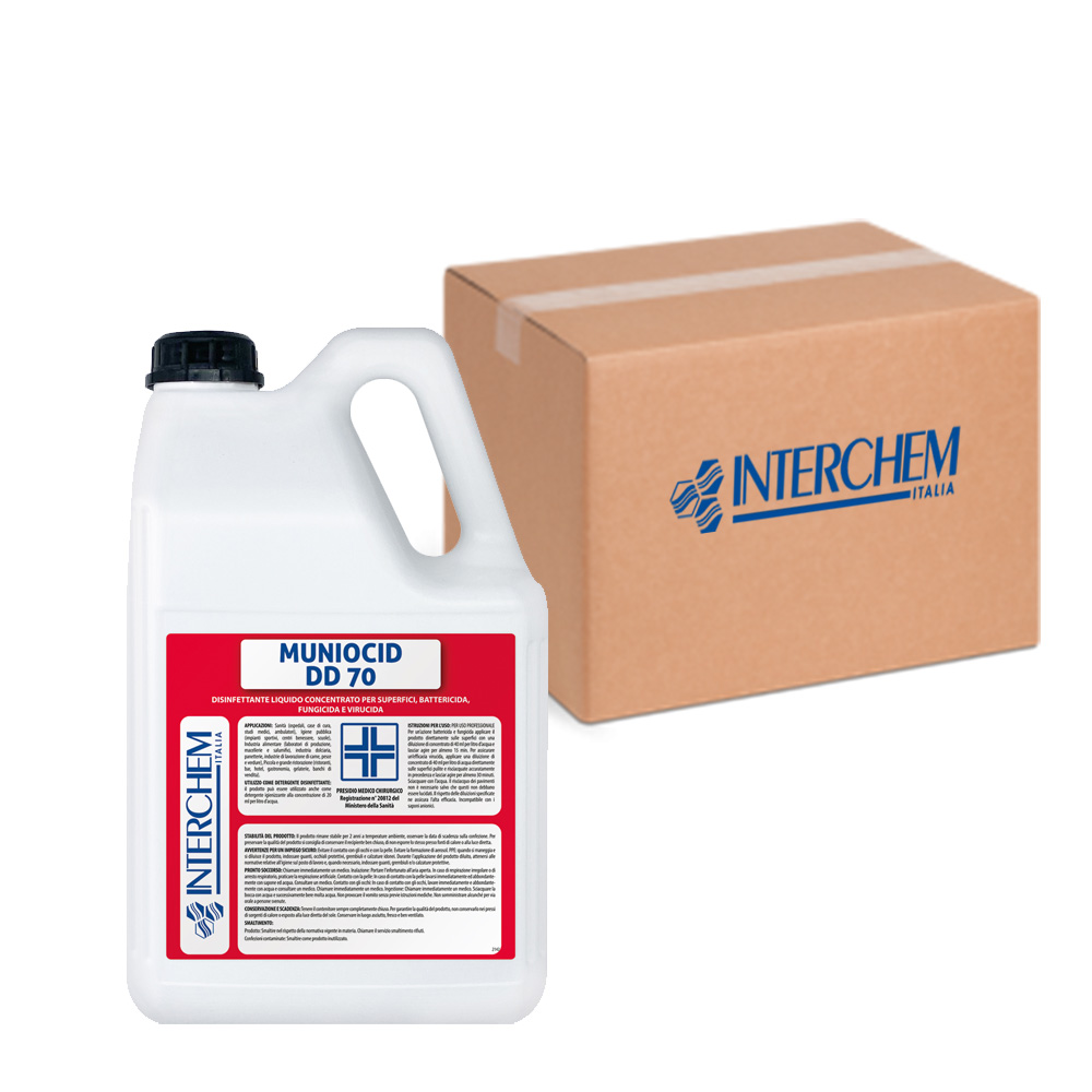 Scatola 2 taniche detergente disinfettante Muniocid DD 70 5 litri