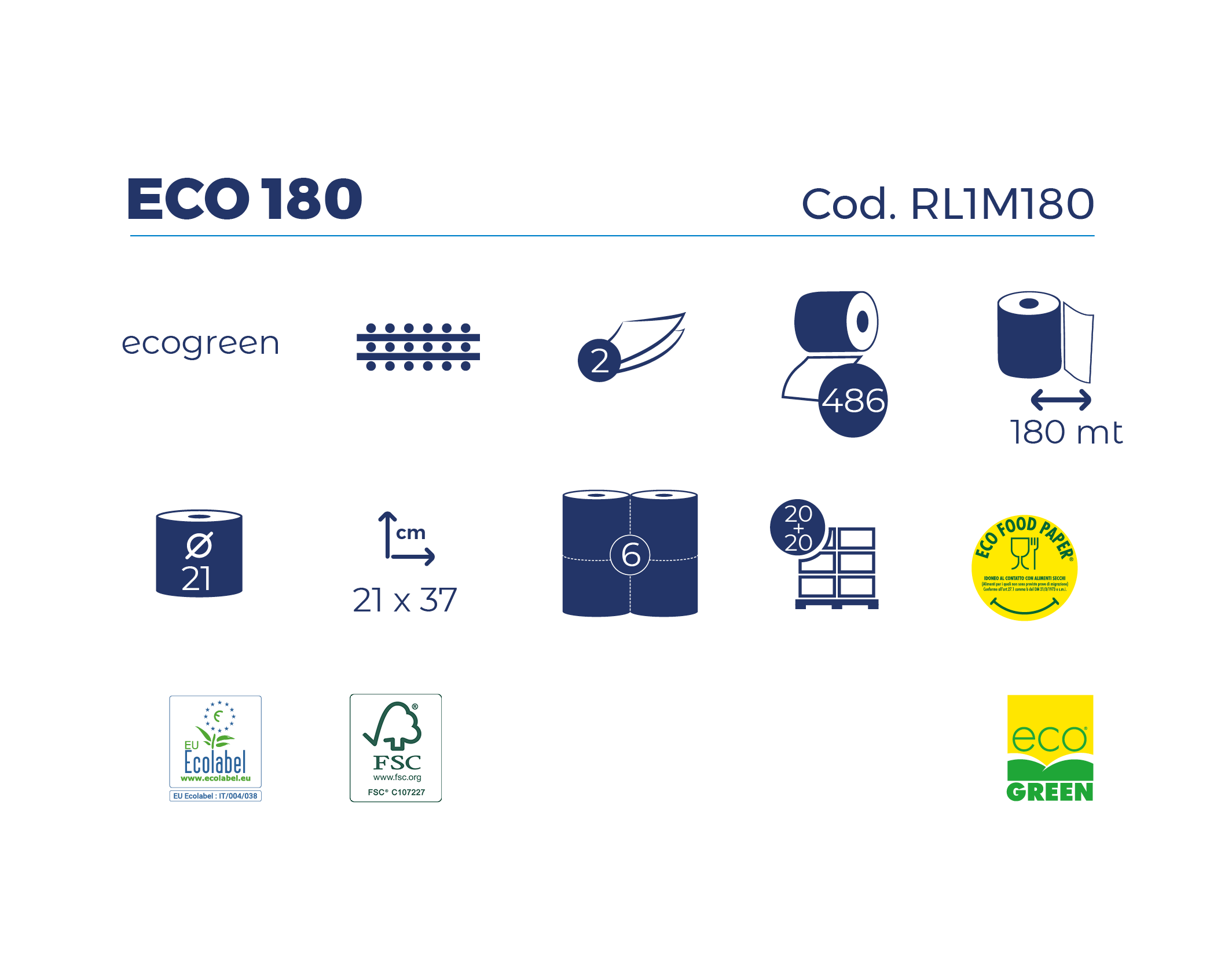 Imballo 10 confezioni di asciugamani di carta a estrazione centrale Super 180 da 6 rotoli