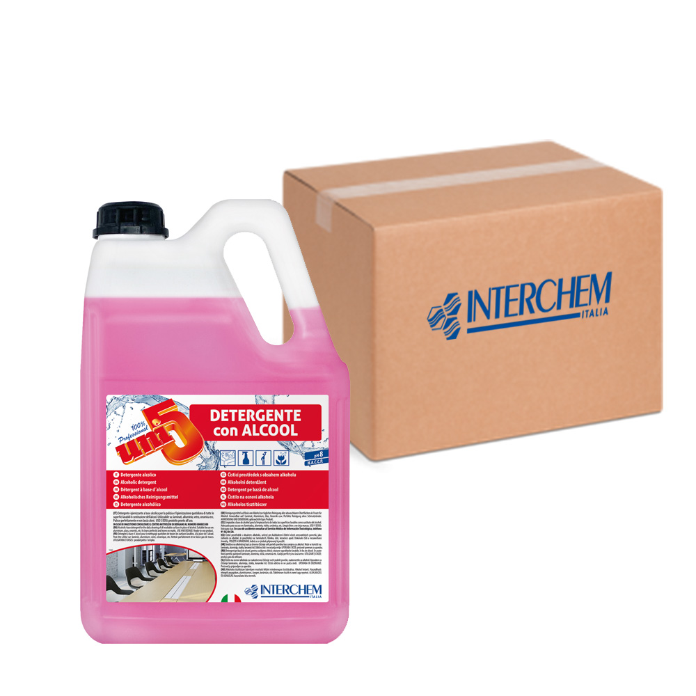 Scatola 4 taniche UNI5 Detergente con alcool lt 5