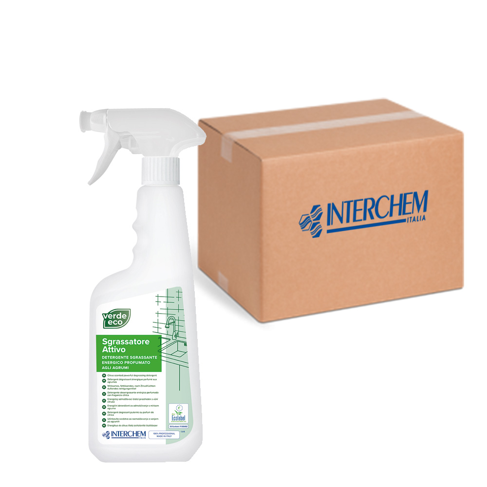 Scatola 6 detergenti sgrassatore Verde Eco Sgrassatore Attivo 750 ml