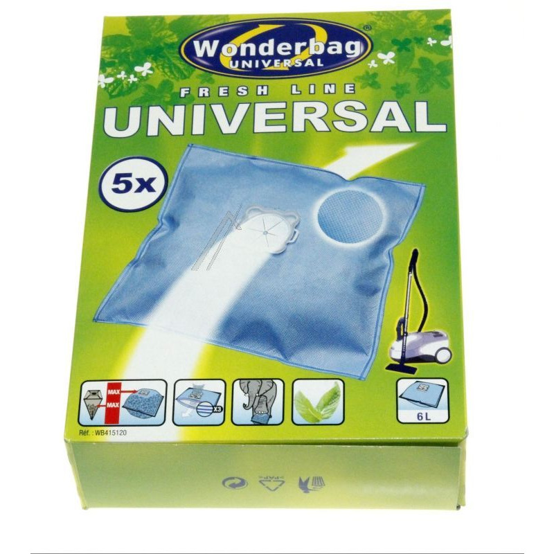 Confezione 5 sacchi universali Wonderbag Mint Aroma per aspirapolvere Rowenta