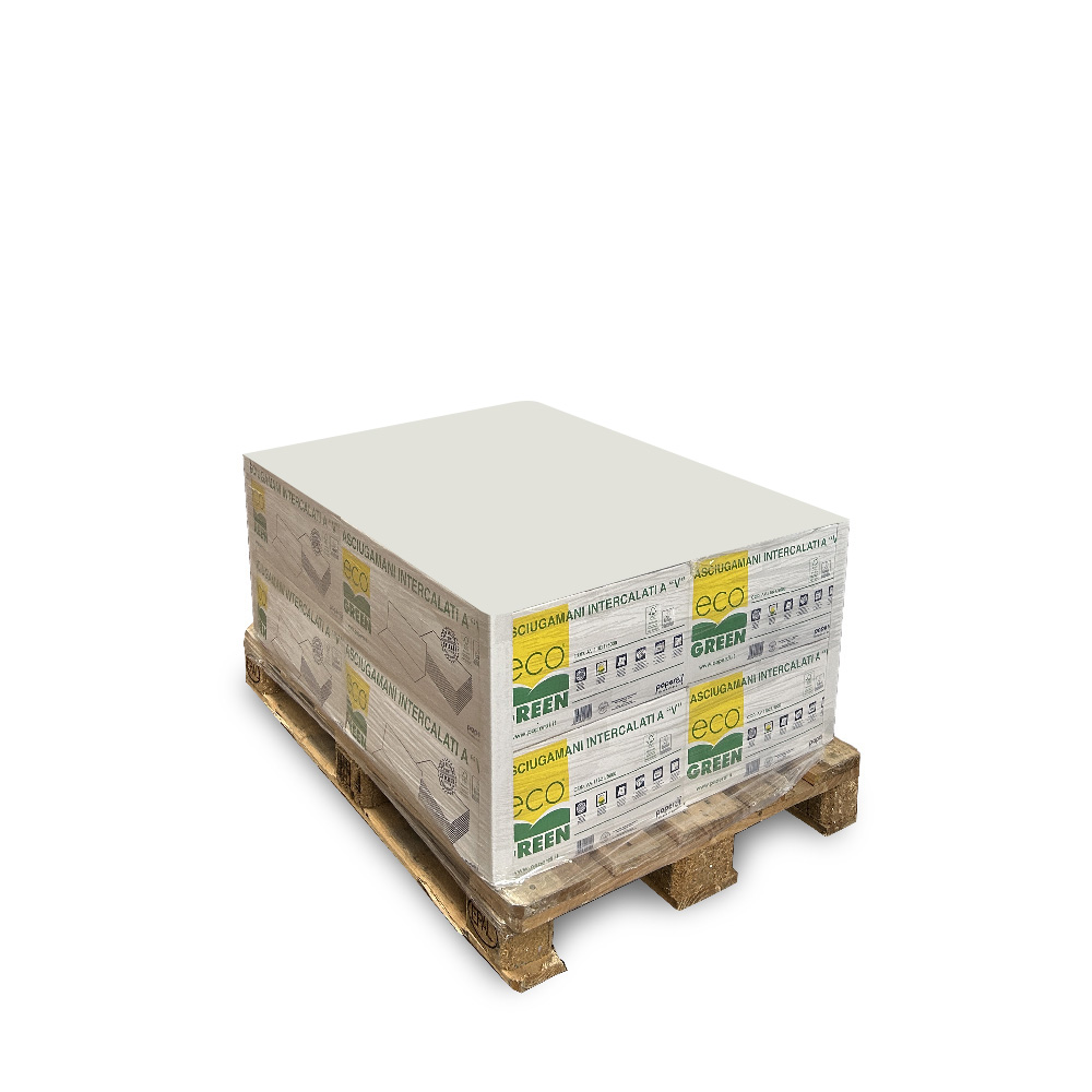 Imballo 8 scatole di asciugamani di carta piegati a V Eco Sticker da 20 confezioni l'una