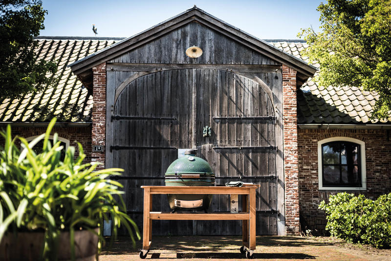 Tavolo in legno di Eucalipto per Big Green Egg XL