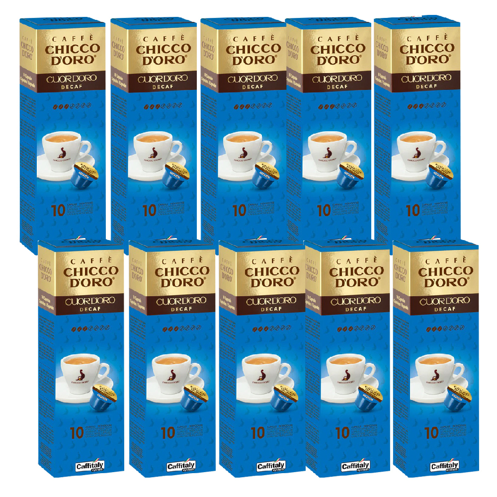 100 Capsule Caffitaly System Caffè Cuor d'Oro Decaffeinato