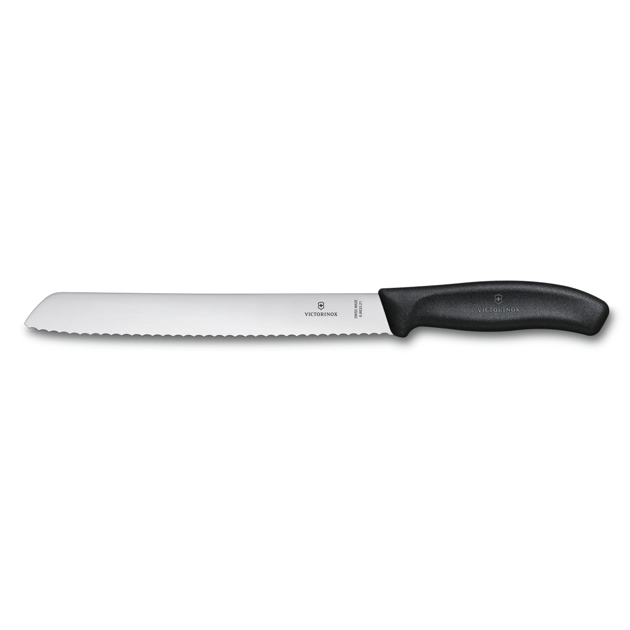 Coltello per pane lama ondulata 21 cm nero - Victorinox Swissclassic 