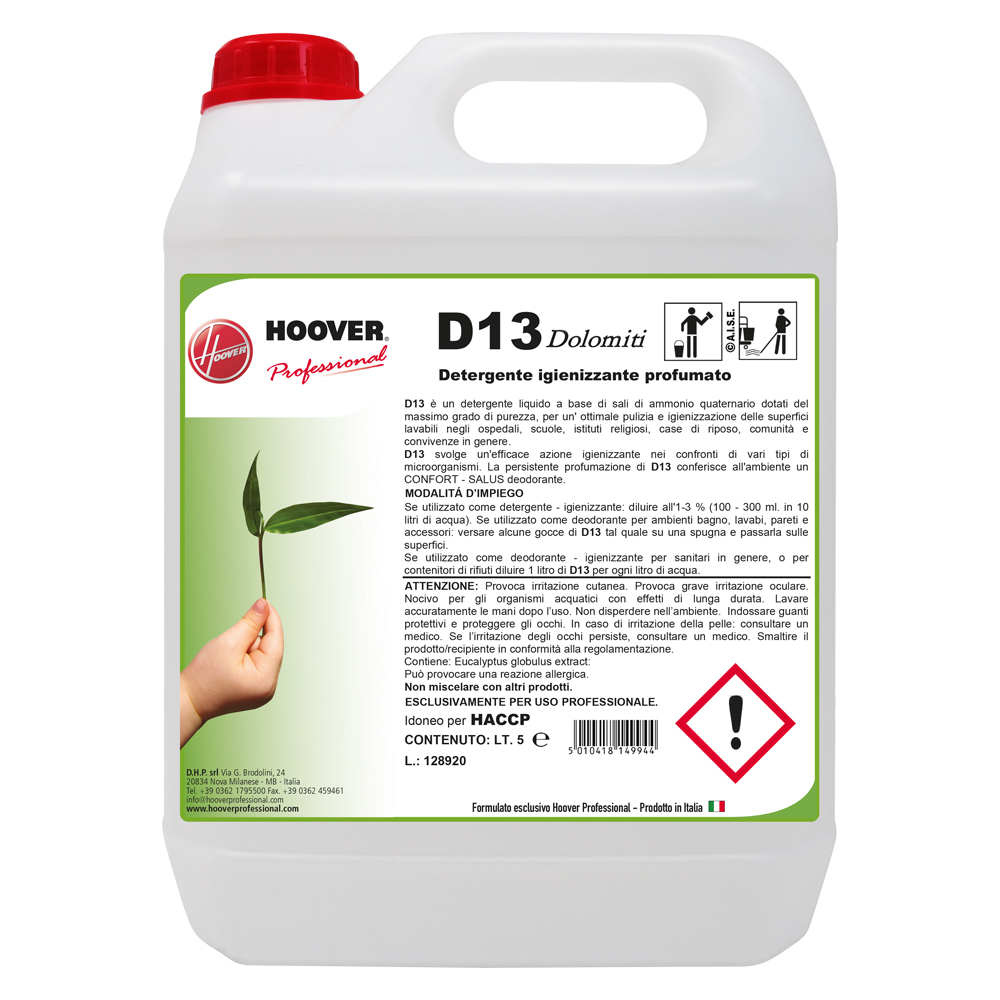 D13 sanificante detergente deodorante profumato 5 litri