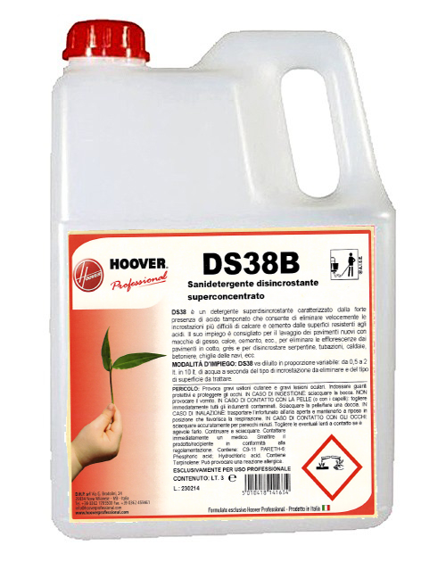 Scatola 4 taniche DS38B Sanidetergente disincrostante superconcentrato 3 litri