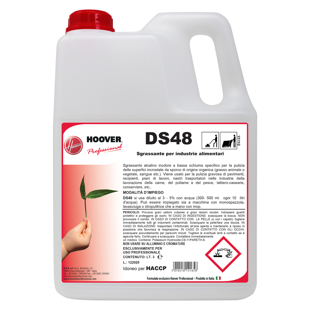 DS48 Detergente sgrassante lavasciuga per industrie alimentari
