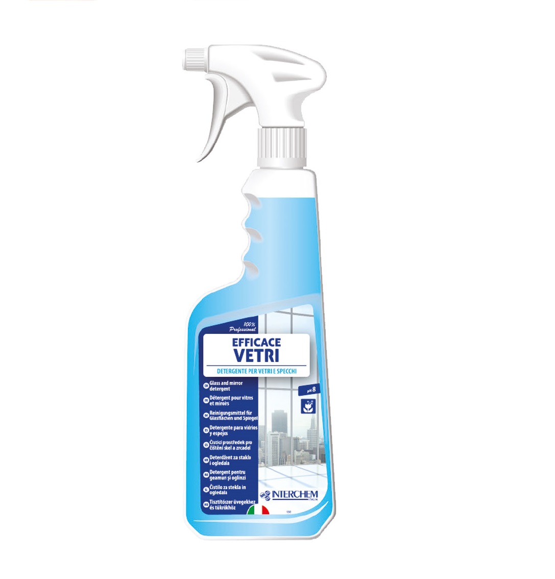 Scatola 6 spray detergente Efficace Vetri 750 ml